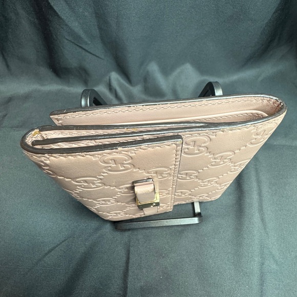 Gucci Blush Pink GG Guccissima Leather Compact Bow Wallet - Picture 6 of 16